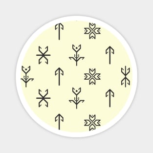 Black Nordic elements pattern Magnet